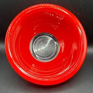 Vintage Pyrex Primary Red Clear Bottom Glass Nesting Mixing Bowl Kitchenware